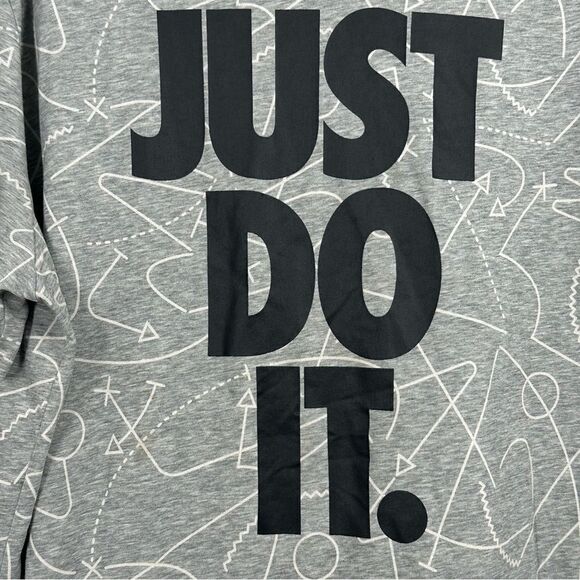 NIKE Men's Gray Printed Plays JUST DO IT Athletic Cut Dri-Fit Tee sz 3XL - Picture 5 of 6